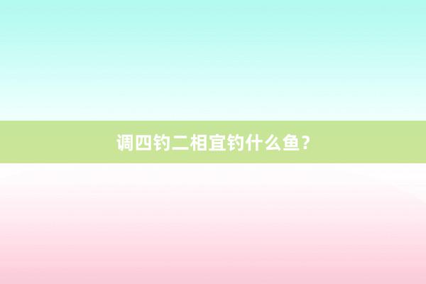 调四钓二相宜钓什么鱼？